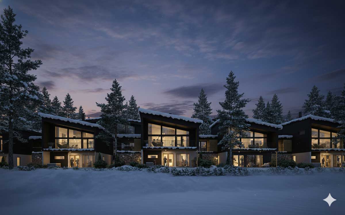 Villa D Row in Winter